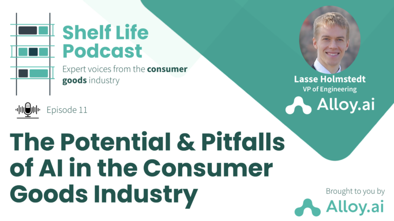 Podcast cover graphic of AI in the Consumer Goods Industry
